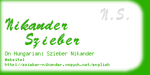 nikander szieber business card